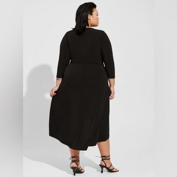 Torrid Tea Length Studio Knit Deep V Bodycon Dress Size 3x Classic - Picture 2 of 14